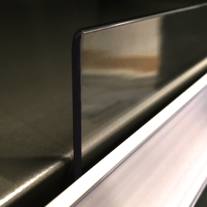 Acrylic front riser, height 70mm, depth 6mm, transparent