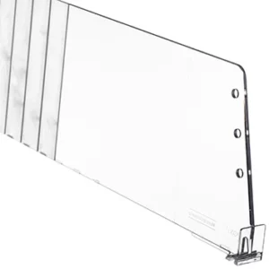 Divider Vario D120 height 120mm, with front stop height 25mm, transparent